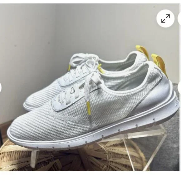 Women’s Size 11 Cole Haan Zerogrand Stitchlite Runner Optic White /yellow - Picture 1 of 6